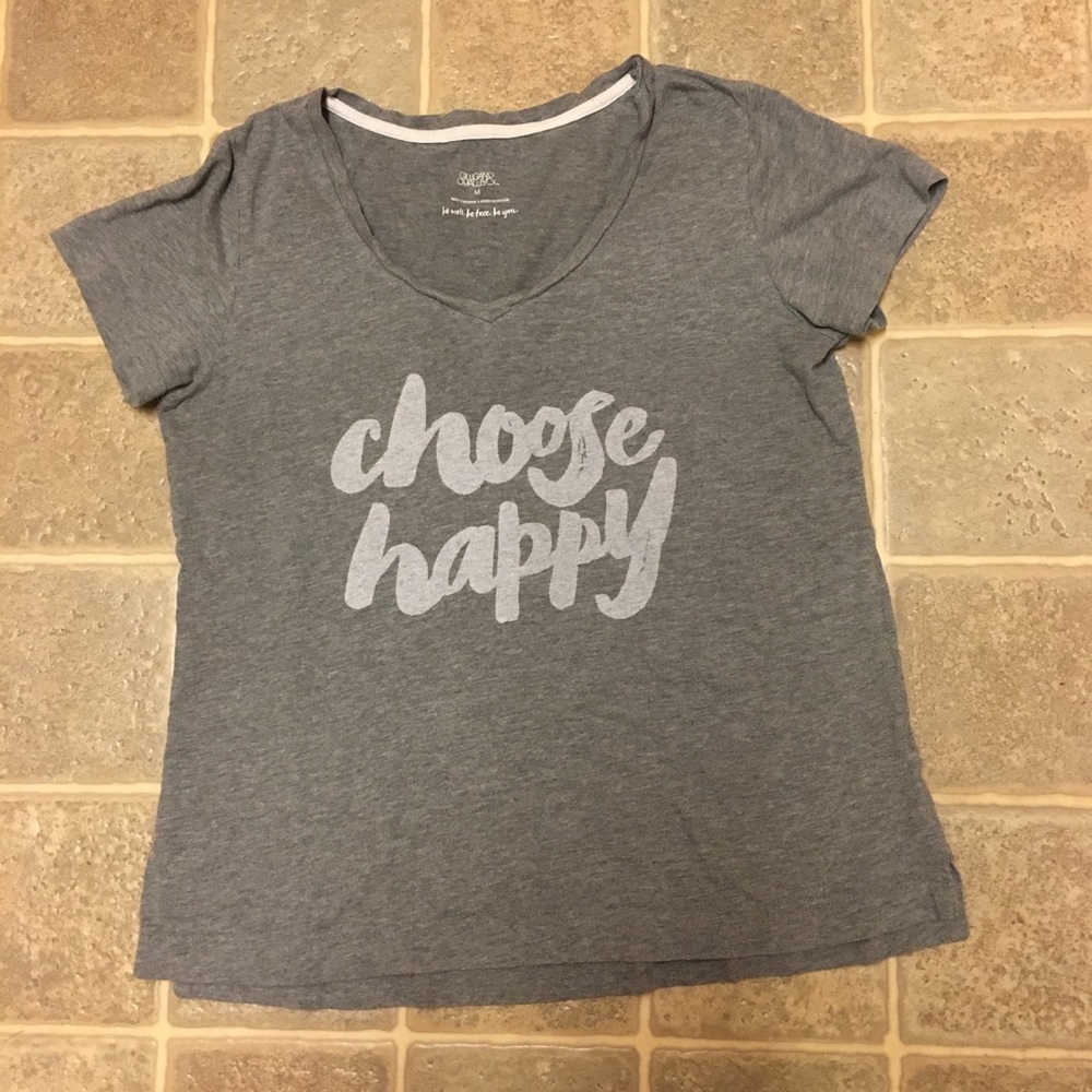 “Choose Happy” Grey Pajama T-shirt